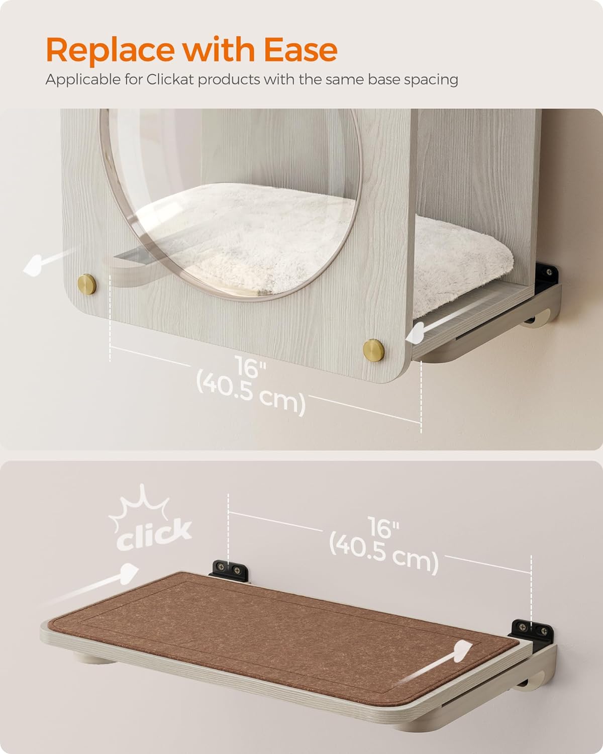 Clickat Collection - No.010 Cat Cave, Cat Wall Condo House with Hammoc