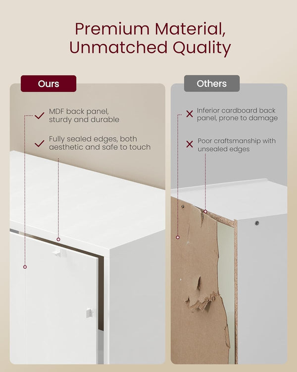 Freestanding Bookcase with Door – 6 Tiers