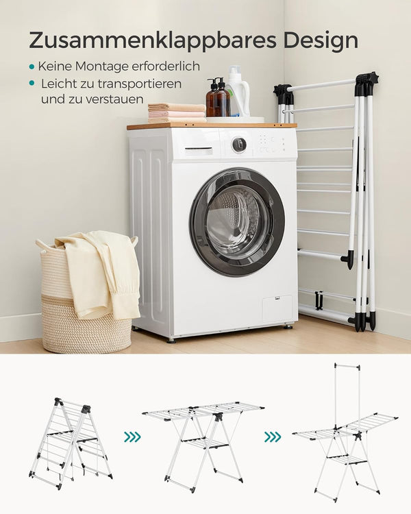 Foldable Clothes Drying Rack – 2 Levels, 24 Rails - Karrari