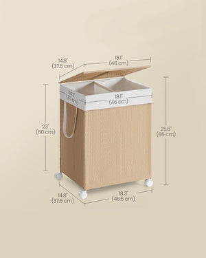 Laundry Sorter on Wheels – 2 Sections