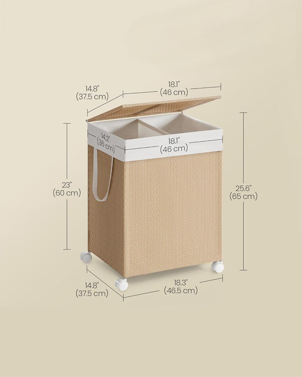 Laundry Sorter on Wheels – 2 Sections
