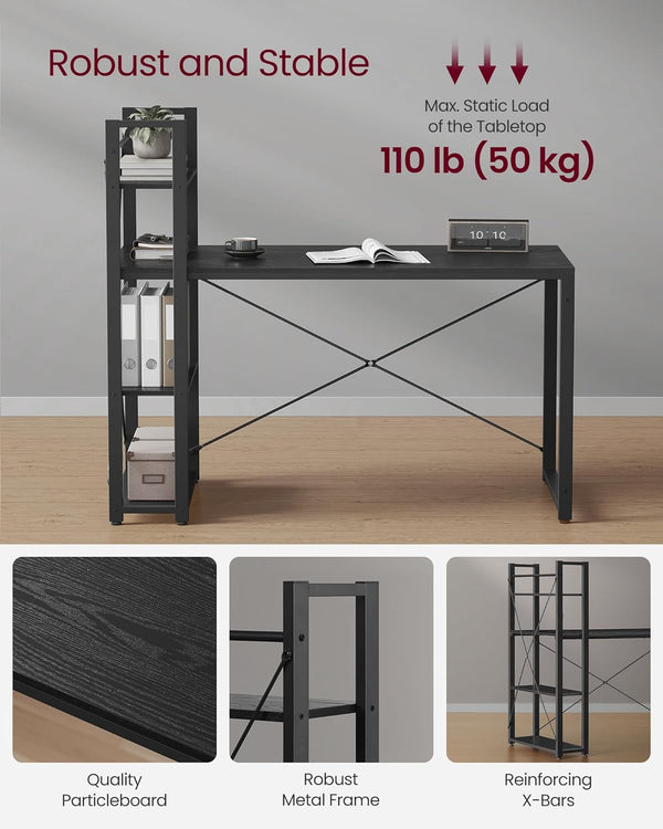 Computer Desk with Storage Shelves on Reversible - Karrari
