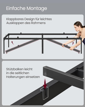 Single Bed Frame with Storage Shelves (200x90cm) - Karrari