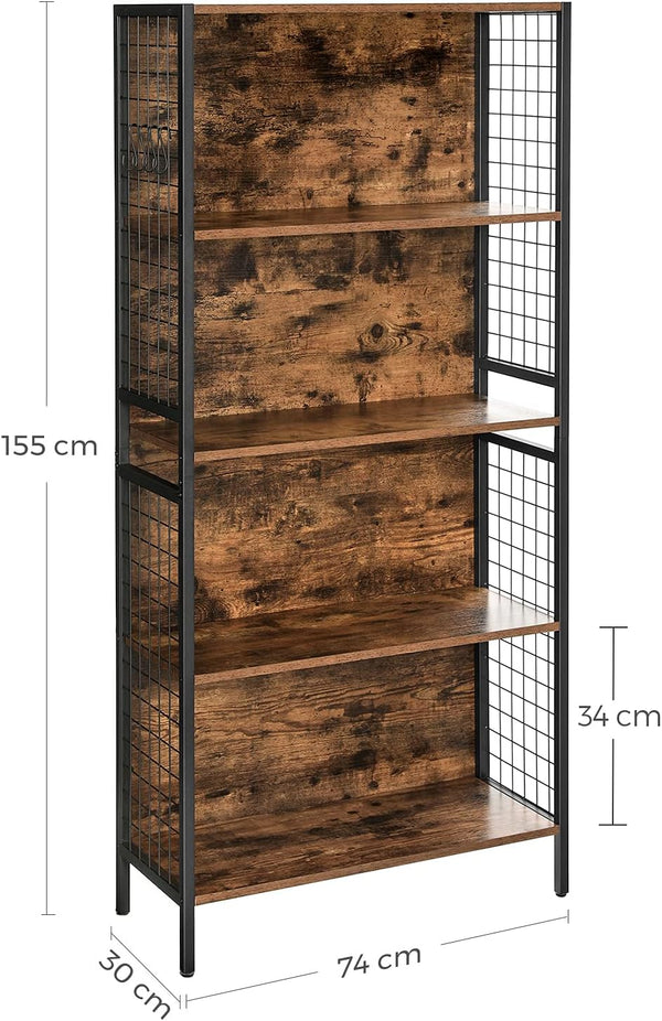 5-Tier Bookcase with Hooks - Karrari