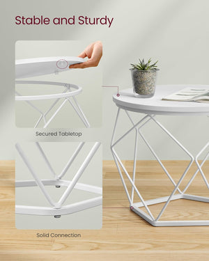 2-Piece Round Coffee Tables with Removable Tops - Karrari