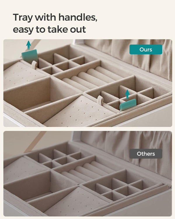 2-Layer Jewellery Box with Handle & Removable Tray - Karrari