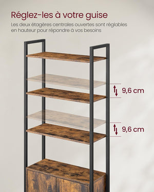 6-Tier Bookcase with Door - Karrari