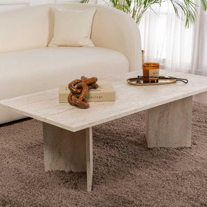 Elegant Coffee Table Travertine Colour - Karrari