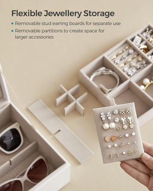 2-Layer Jewellery Box with Handle & Removable Tray - Karrari