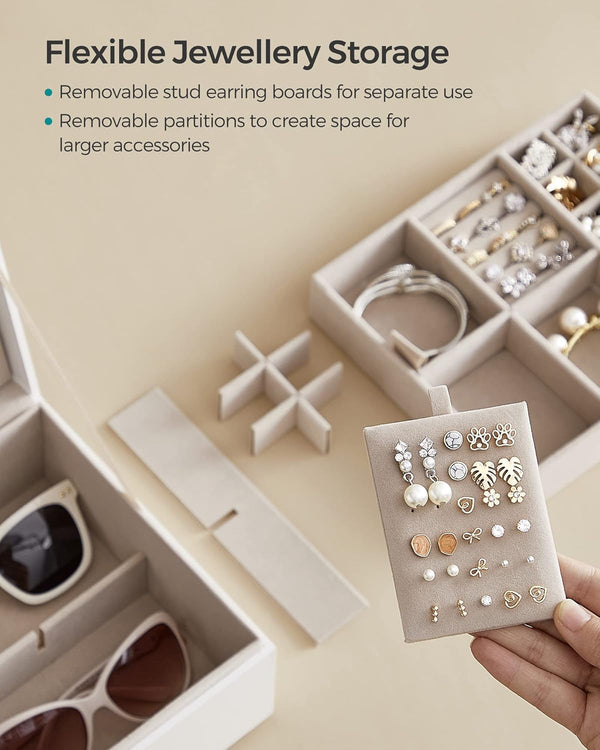 2-Layer Jewellery Box with Handle & Removable Tray - Karrari