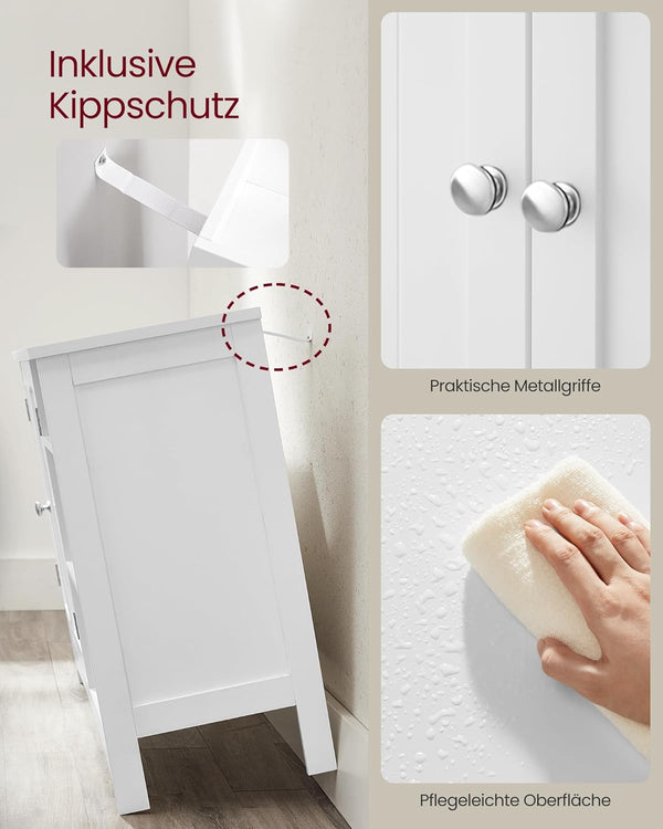 Long Bathroom Vanity Unit – 2 Doors, Adjustable Shelves - Karrari