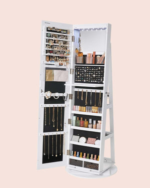 360° Rotating LED Mirror Jewellery Cabinet - Karrari
