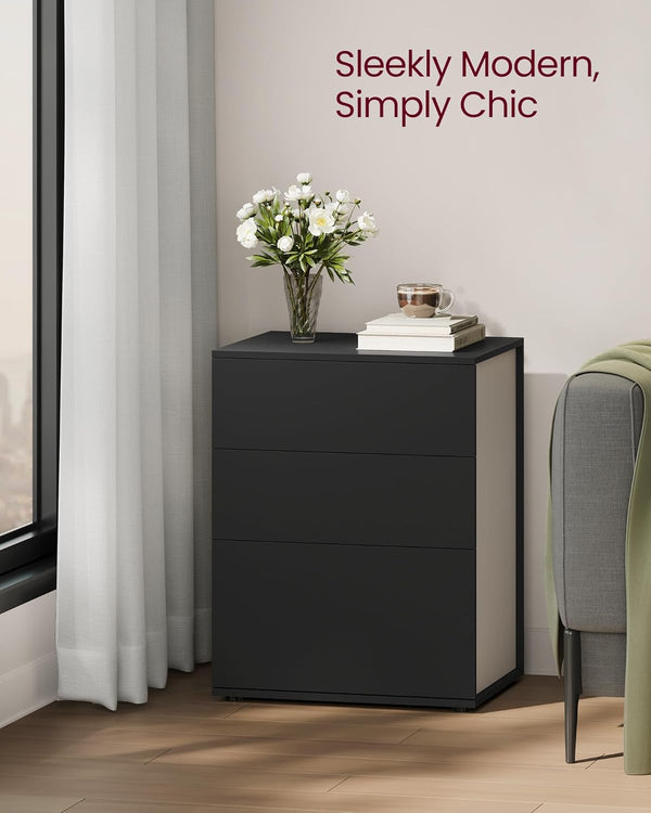 Nightstand with 3 Storage Drawers – Minimalist Design