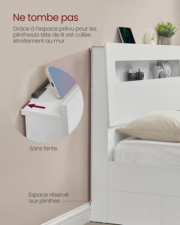 Double Bed Frame with Drawers & LED - Karrari