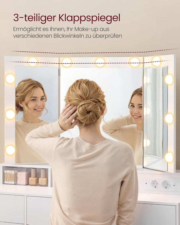 LED Makeup Vanity with Storage - Tool-free