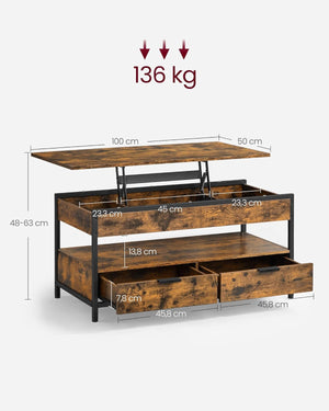Lift-Top Coffee Table with Drawers - Karrari