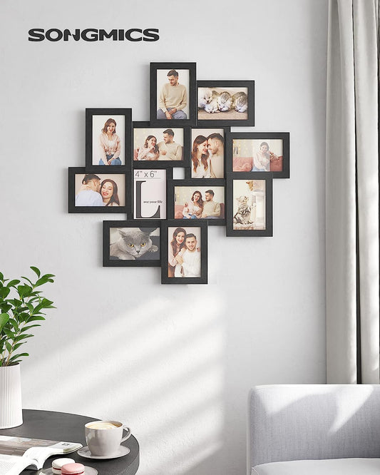Picture Frame Collage for 12 Photos in 4x6, Picture Frames, Photo Frame Set, Glass