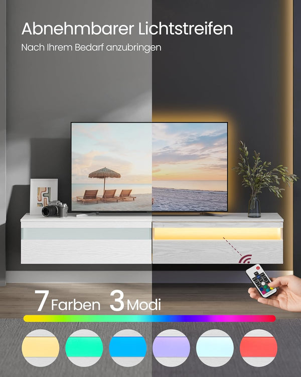 Wall-Mounted TV Cabinet with LED