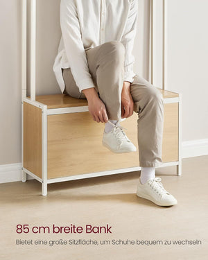 Hall Tree with Bench, Shoe Storage & 9 Hooks - Karrari