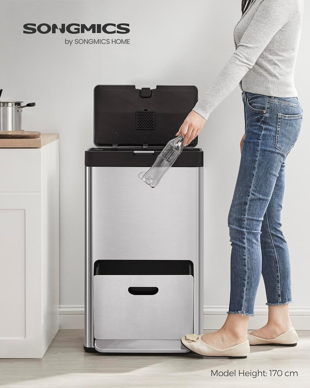 3-Compartment Kitchen Bin (2×17L + 26L) - Karrari
