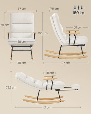 Rocking Chair with 4 Position Adjustable Backrest - Karrari