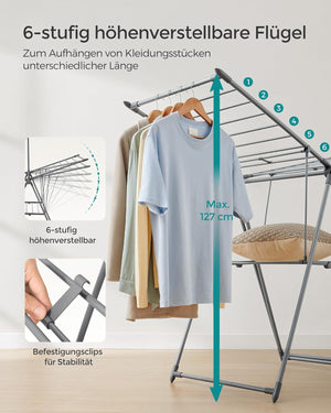 Foldable Clothes Drying Rack – 2 Levels, 24 Rails - Karrari