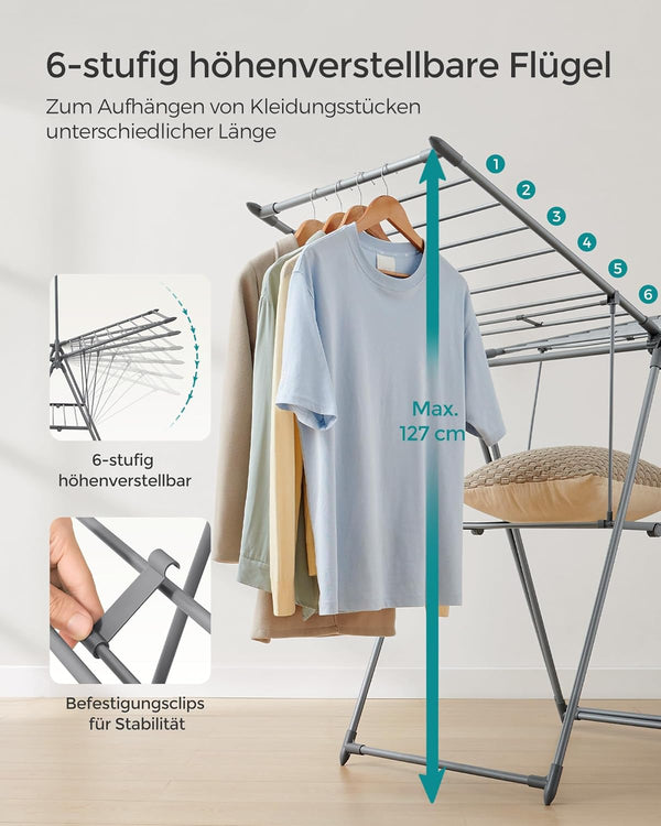 Foldable Clothes Drying Rack – 2 Levels, 24 Rails - Karrari