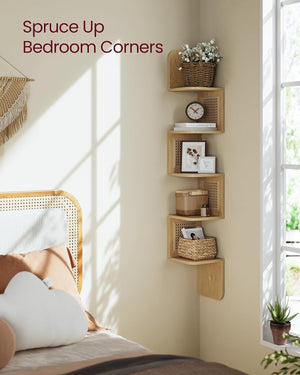 5-Tier Corner Wall Shelf – Zigzag Design - Karrari
