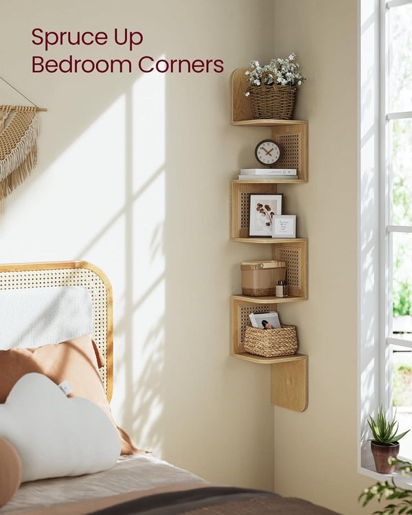 5-Tier Corner Wall Shelf – Zigzag Design - Karrari