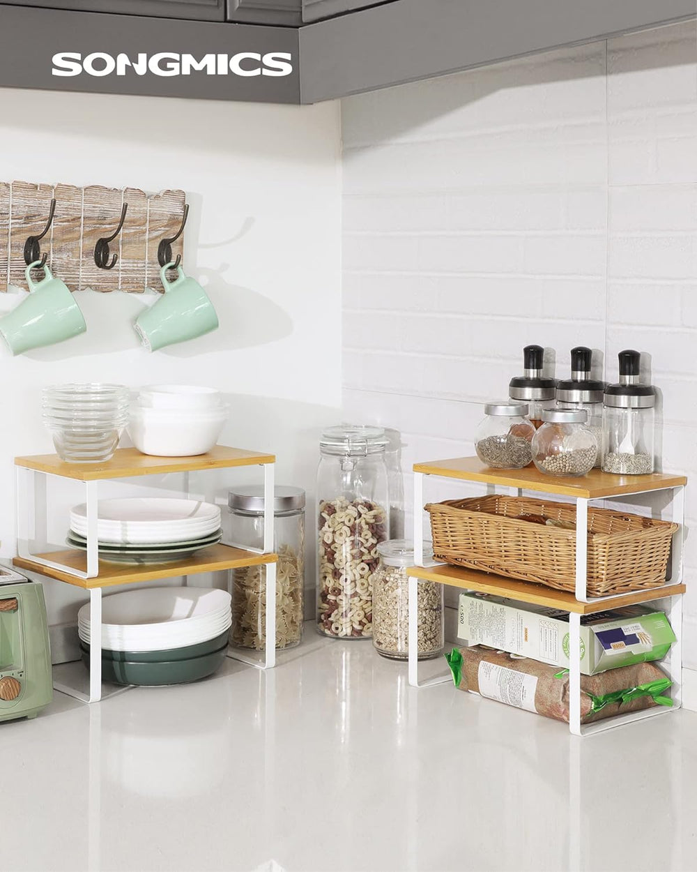 4-Piece Metal & Bamboo Spice Racks - Karrari