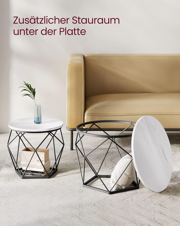 2-Piece Round Coffee Tables with Removable Tops - Karrari