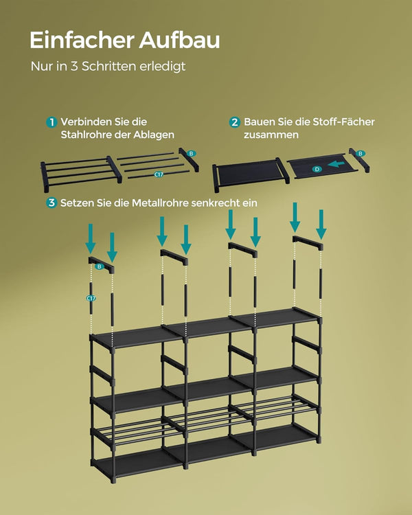 Adjustable 8-Tier Shoe Rack (Holds up to 48 Pairs) - Karrari