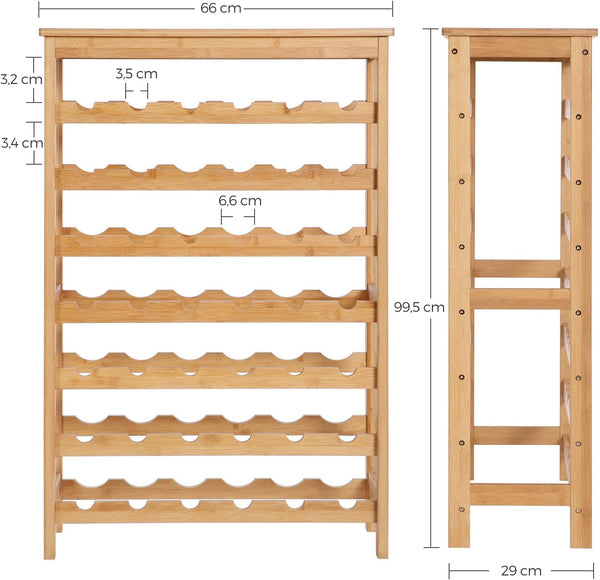7-Tier Bamboo Wine Rack, Holds 42 Bottles - Karrari