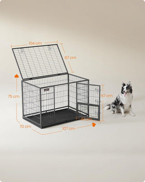 Heavy-Duty Portable Dog Crate with 2 Doors - Karrari