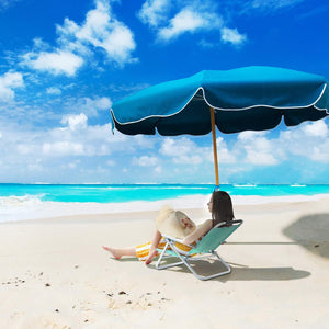 Portable Reclining Beach Chair, Breathable Fabric