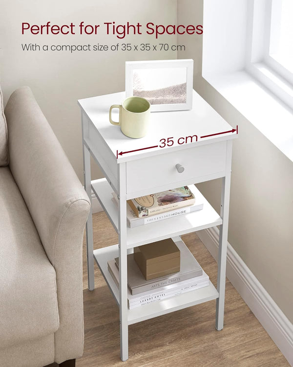 Bedside Table - Drawer & Adjustable Shelf - Karrari