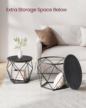 2-Piece Round Coffee Tables with Removable Tops - Karrari