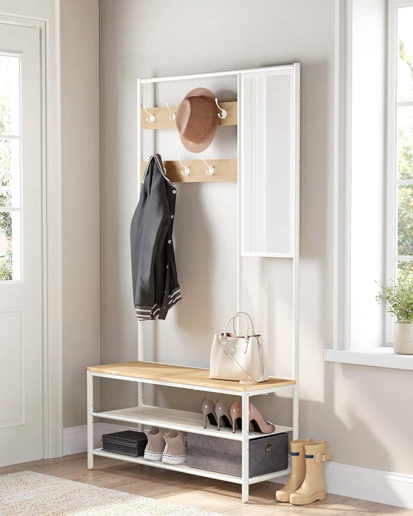 Coat Rack with Mirror & Bench - Karrari