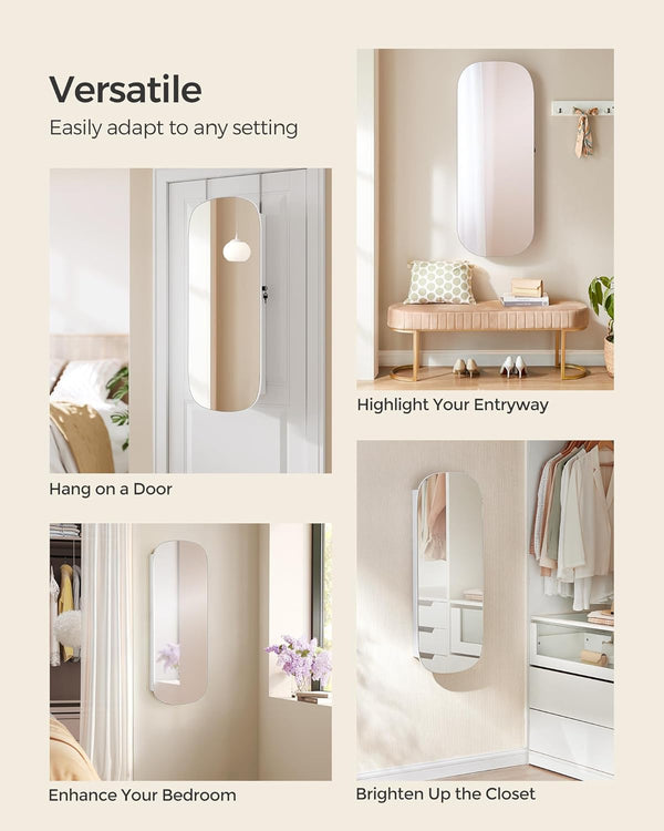 Lockable LED Jewellery Cabinet with Mirror - Karrari