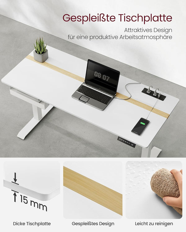 Adjustable Electric Desk with Drawer & Socket - Karrari