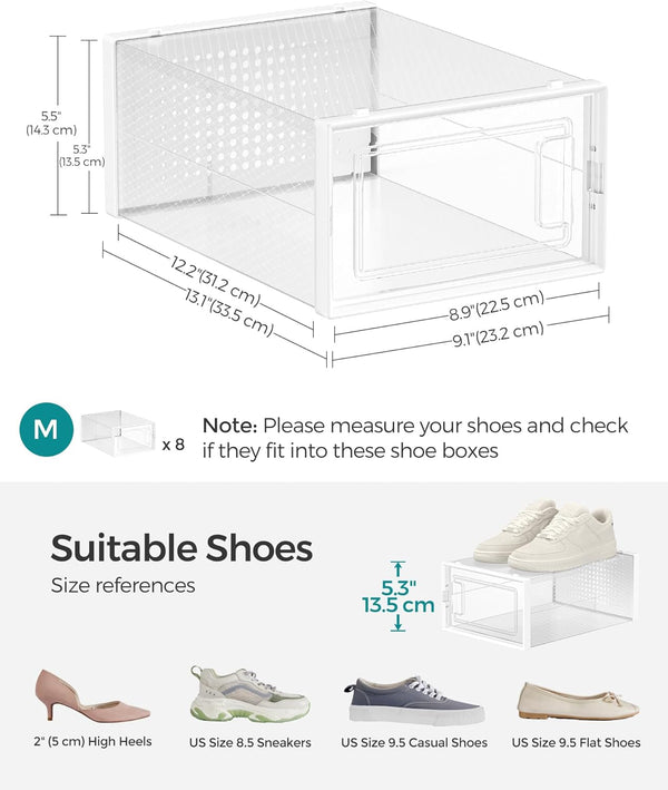 Stackable Shoe Storage Organisers Pack of 8 - Karrari