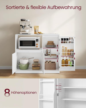 Kitchen Sideboard Cabinet with Microwave Shelf & Adjustable Storage - Karrari