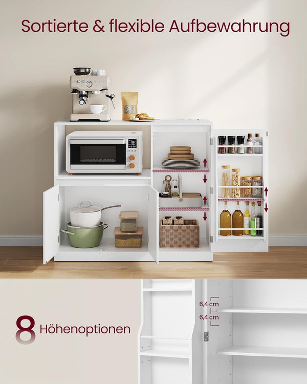 Kitchen Sideboard Cabinet with Microwave Shelf & Adjustable Storage - Karrari