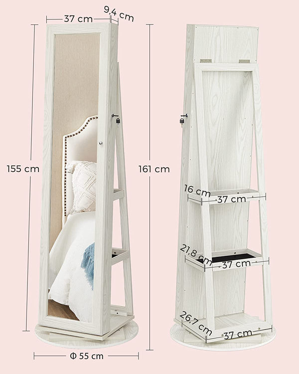 Freestanding Jewellery Cabinet with Full-Length Mirror - Karrari