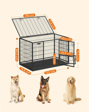 Heavy-Duty XXL Metal Dog Crate - Removable Tray - Karrari
