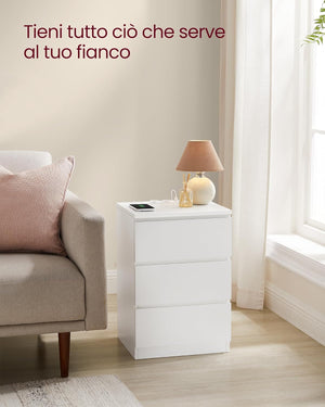2-Piece Bedside Tables – Drawers & Charging Ports - Karrari