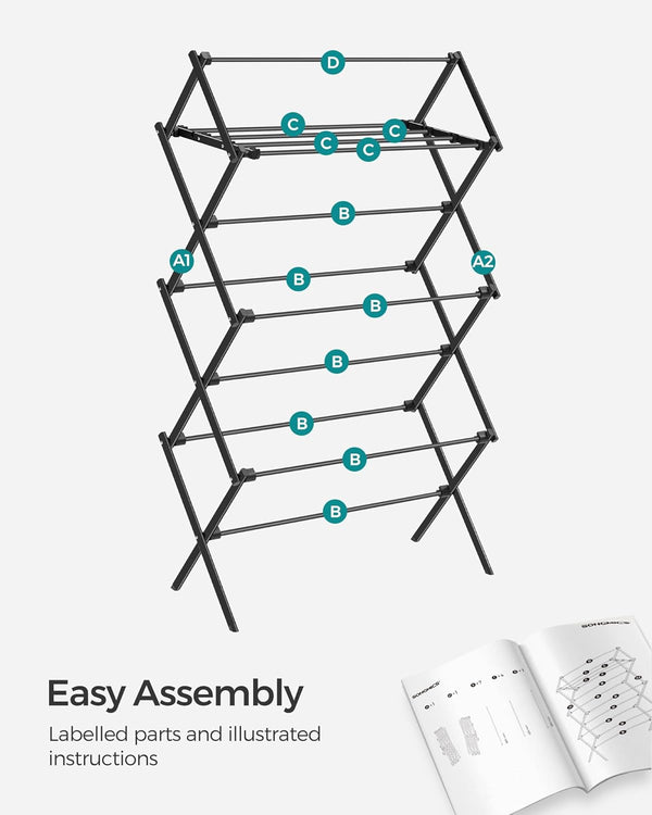 Compact Clothes Horse Dryer – Foldable, Easy Assembly - Karrari