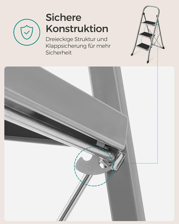 3-Step Folding Stepladder (150kg Capacity) - Karrari