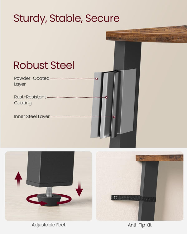 5-Tier Corner Bookcase – Industrial Steel Frame - Karrari