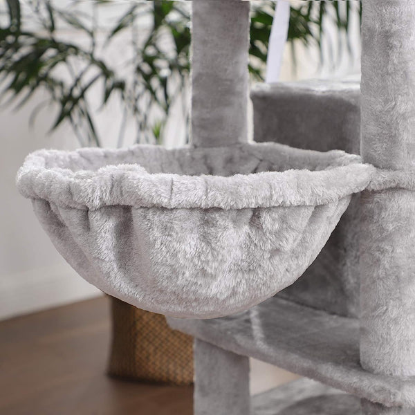 Light Grey Cat Tree with Scratching Post & 3 Houses - Karrari